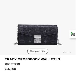 PERFECT CONDITION!! MCM Tracy large flap wallet on a chain